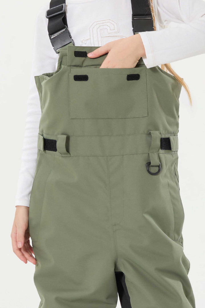 Lavendelfarbene reflektierende, strapazierfähige Arbeitskleidungs-Schneelatzhose für Mädchen 