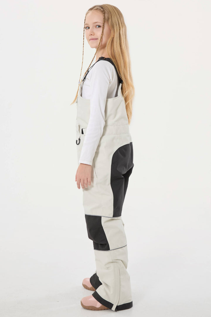 Lavendelfarbene reflektierende, strapazierfähige Arbeitskleidungs-Schneelatzhose für Mädchen 