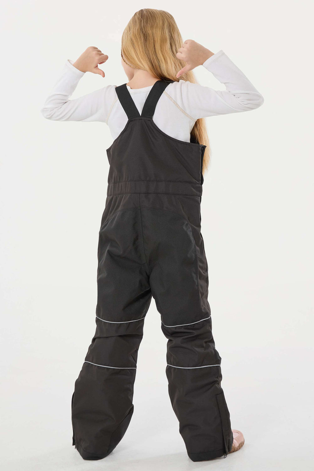 Lavendelfarbene reflektierende, strapazierfähige Arbeitskleidungs-Schneelatzhose für Mädchen 