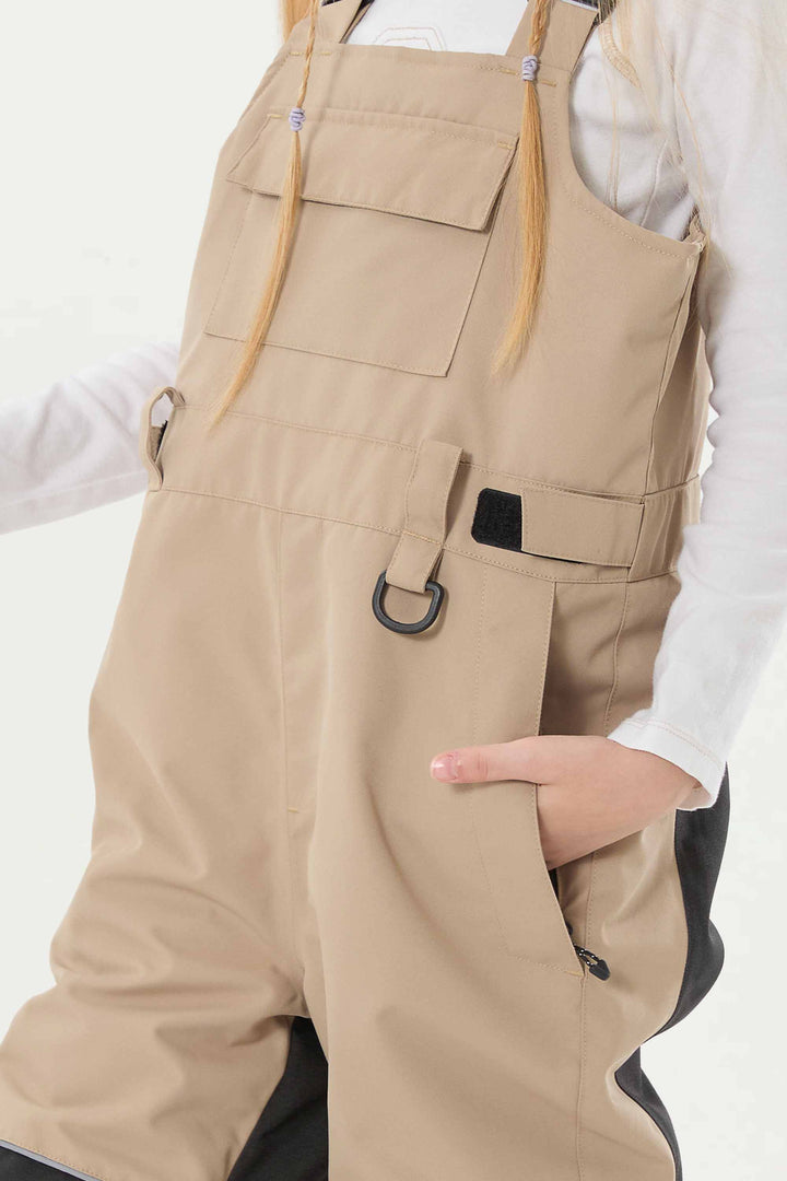 Lavendelfarbene reflektierende, strapazierfähige Arbeitskleidungs-Schneelatzhose für Mädchen 