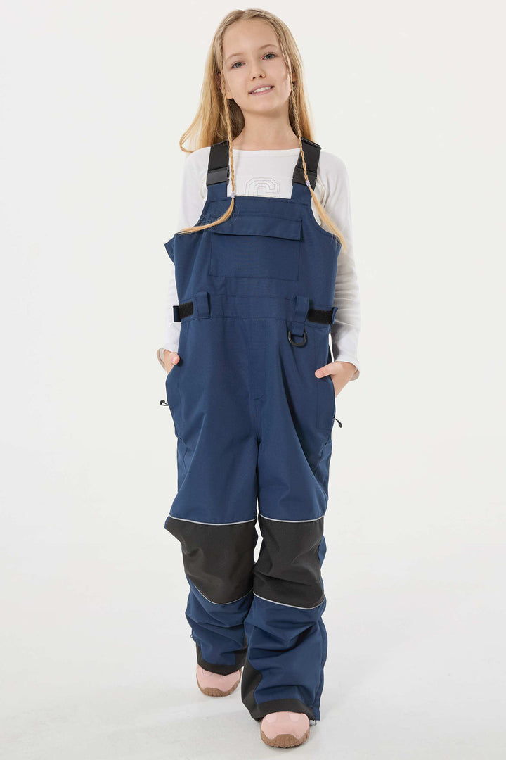 Lavendelfarbene reflektierende, strapazierfähige Arbeitskleidungs-Schneelatzhose für Mädchen 