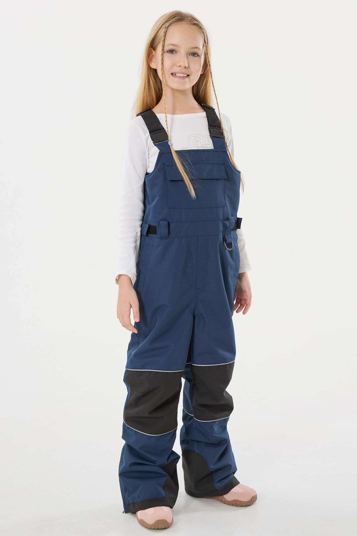 Lavendelfarbene reflektierende, strapazierfähige Arbeitskleidungs-Schneelatzhose für Mädchen 