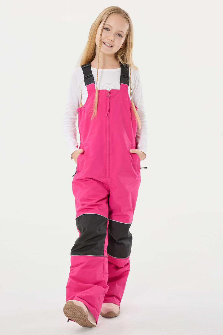 Lavendelfarbene reflektierende, strapazierfähige Arbeitskleidungs-Schneelatzhose für Mädchen 