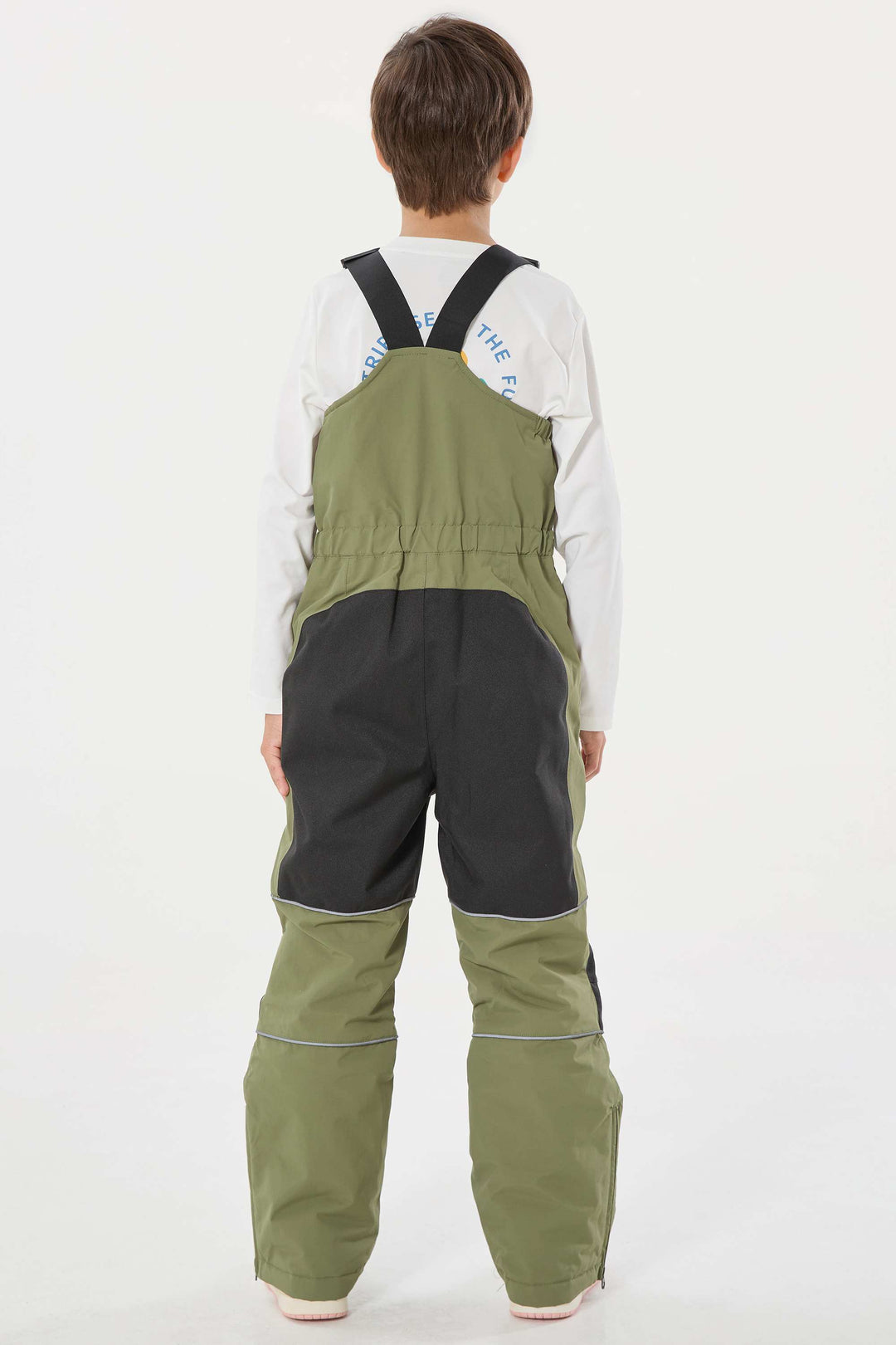 Wasserdichte, reflektierende und strapazierfähige Schneelatzhose für Jungen in Off-White 