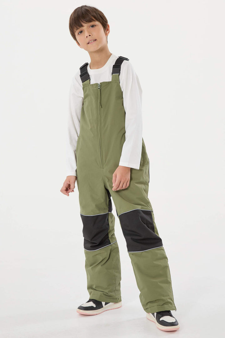 Wasserdichte, reflektierende und strapazierfähige Schneelatzhose für Jungen in Off-White 