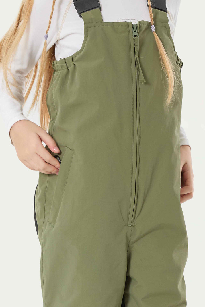 Wasserdichte, reflektierende und strapazierfähige Schneelatzhose für Mädchen in Off-White 