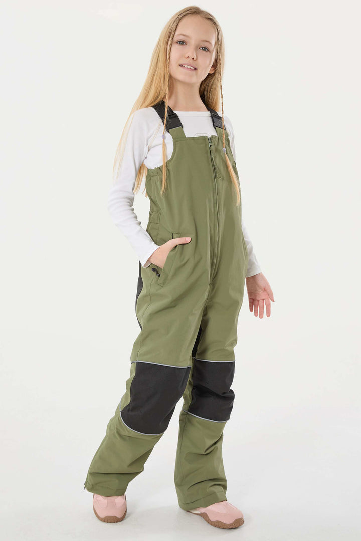 Wasserdichte, reflektierende und strapazierfähige Schneelatzhose für Mädchen in Off-White 