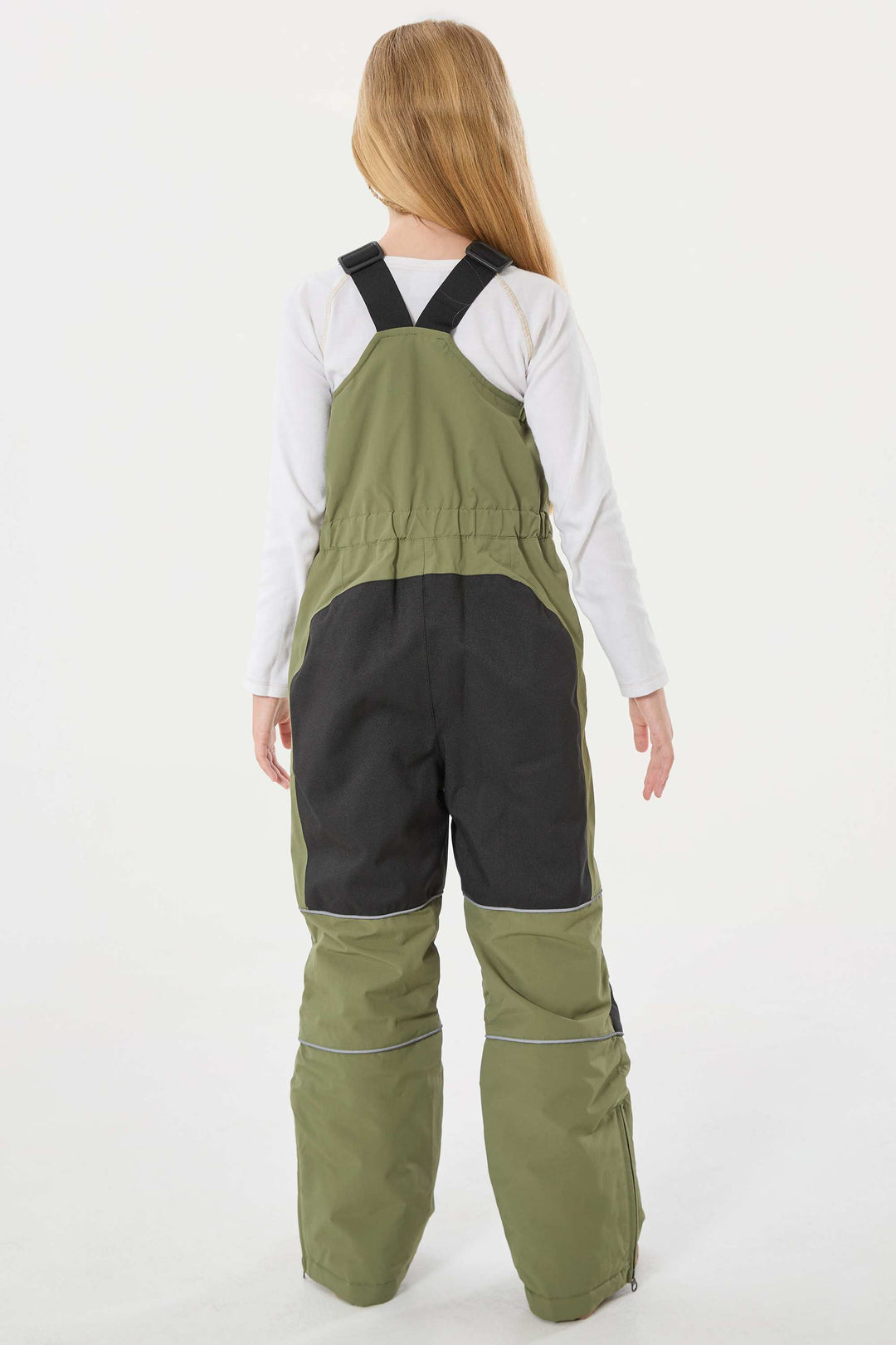 Wasserdichte, reflektierende und strapazierfähige Schneelatzhose für Mädchen in Off-White 