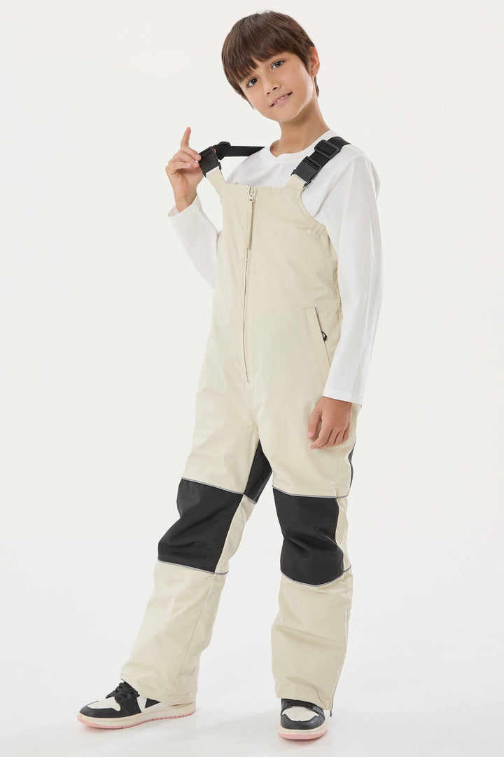 Wasserdichte, reflektierende und strapazierfähige Schneelatzhose für Jungen in Off-White 
