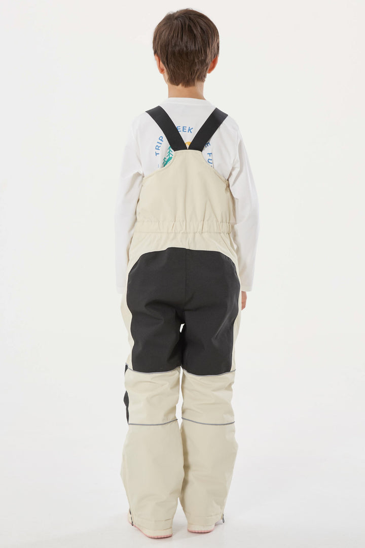 Wasserdichte, reflektierende und strapazierfähige Schneelatzhose für Jungen in Off-White 