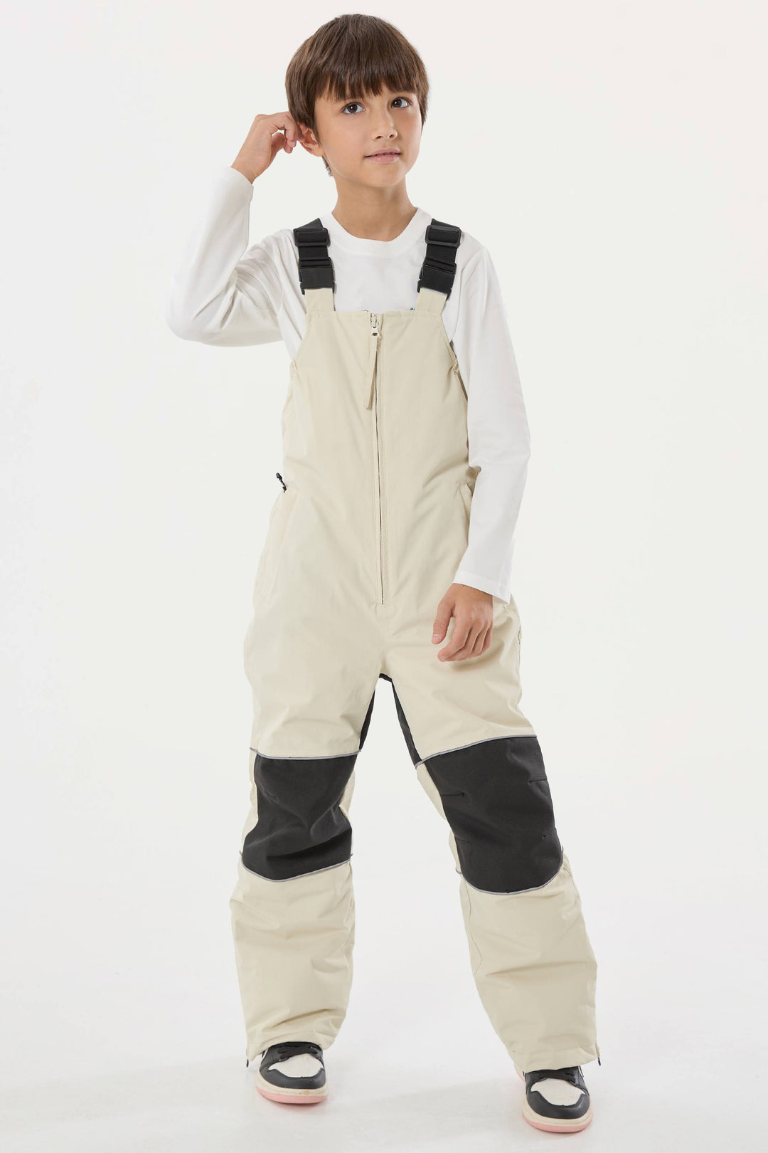 Wasserdichte, reflektierende und strapazierfähige Schneelatzhose für Jungen in Off-White 