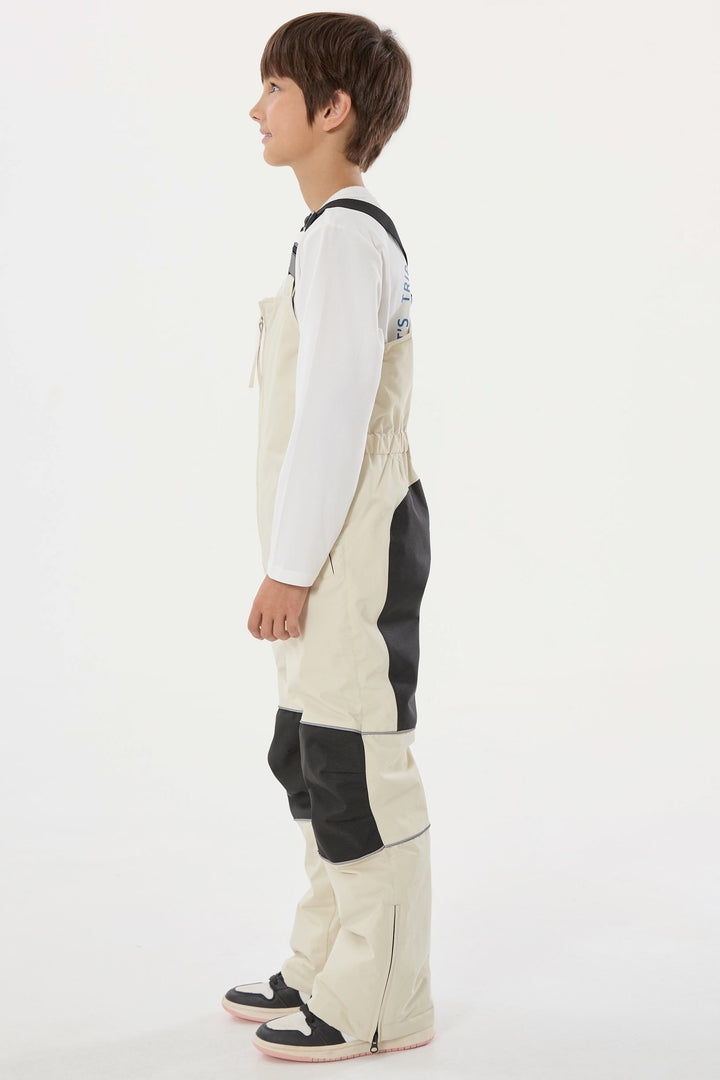 Wasserdichte, reflektierende und strapazierfähige Schneelatzhose für Jungen in Off-White 