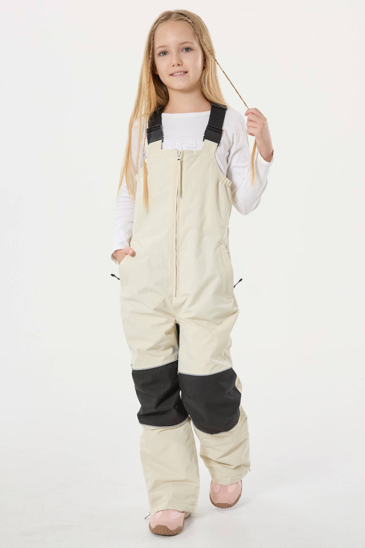 Wasserdichte, reflektierende und strapazierfähige Schneelatzhose für Mädchen in Off-White 