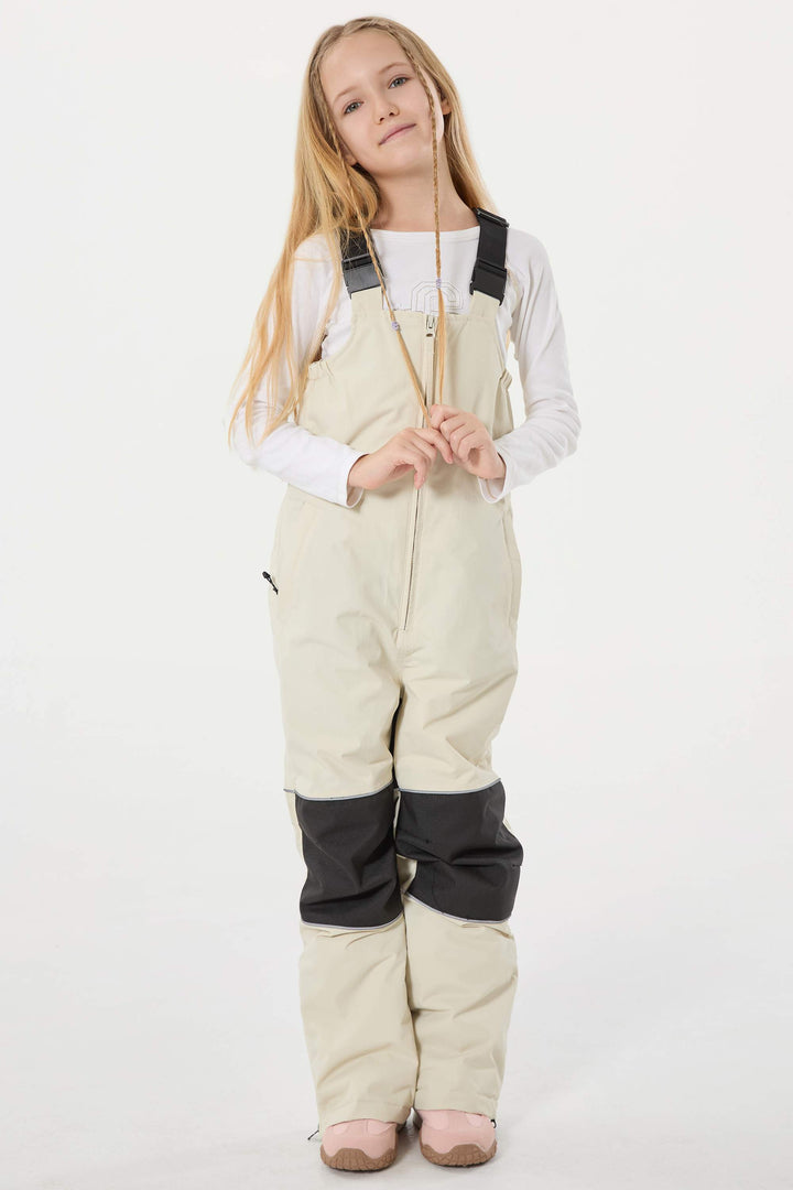 Wasserdichte, reflektierende und strapazierfähige Schneelatzhose für Mädchen in Off-White 