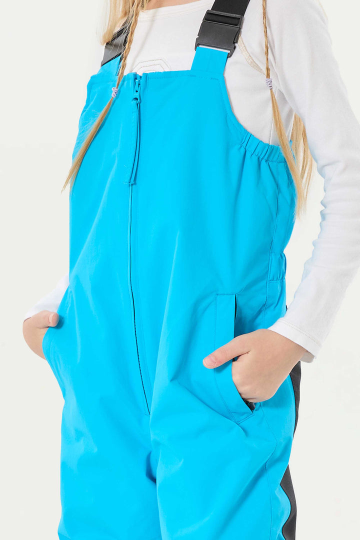 Wasserdichte, reflektierende und strapazierfähige Schneelatzhose für Mädchen in Off-White 