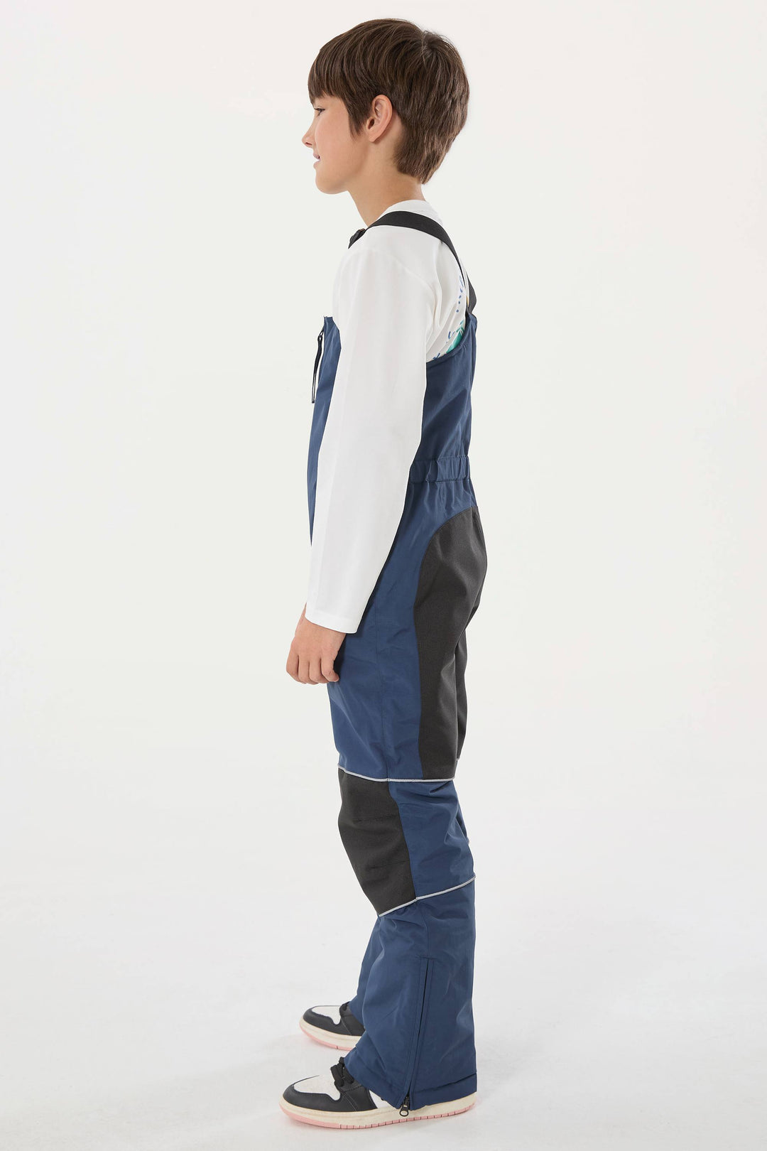 Wasserdichte, reflektierende und strapazierfähige Schneelatzhose für Jungen in Off-White 