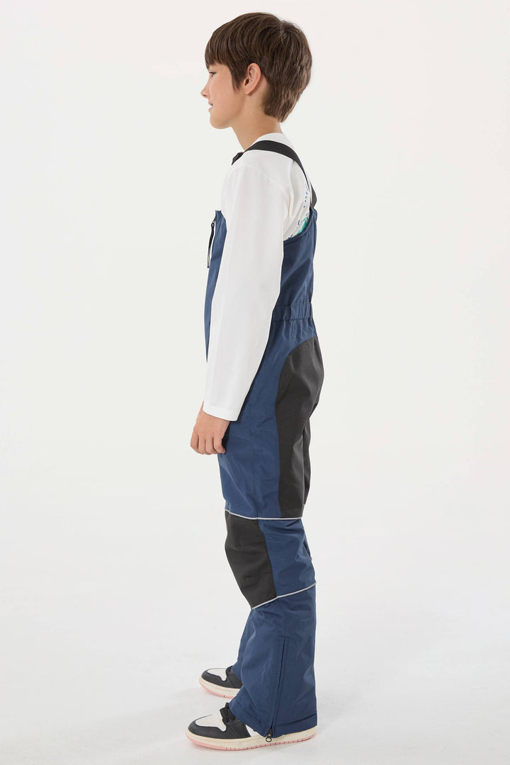 Wasserdichte, reflektierende und strapazierfähige Schneelatzhose für Jungen in Off-White 