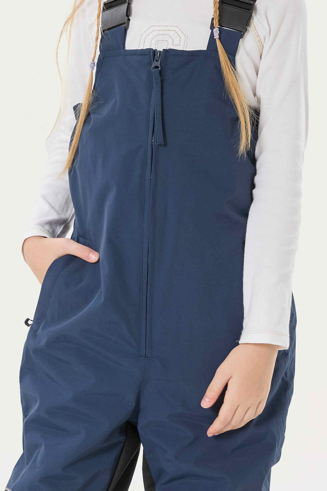 Wasserdichte, reflektierende und strapazierfähige Schneelatzhose für Mädchen in Off-White 