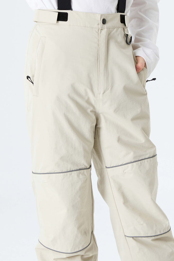 Boys' Off White Reflective Piping Insulated Snow Pants