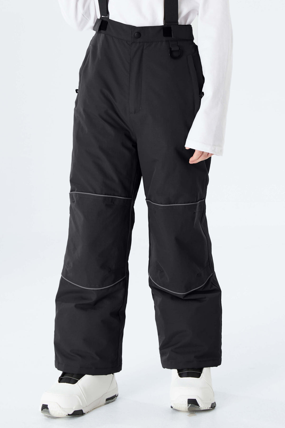 Boys' Off White Reflective Piping Insulated Snow Pants