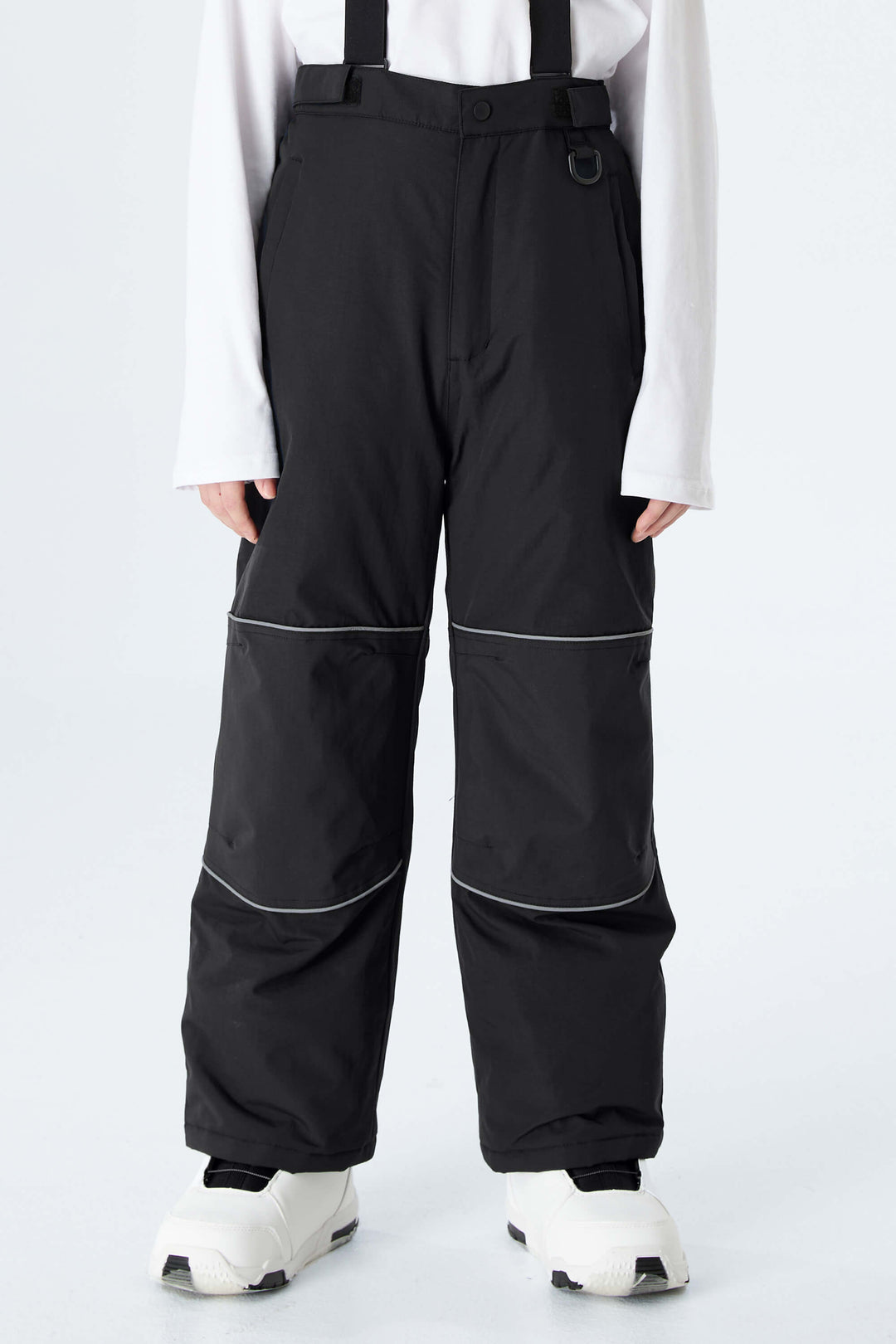 Boys' Off White Reflective Piping Insulated Snow Pants