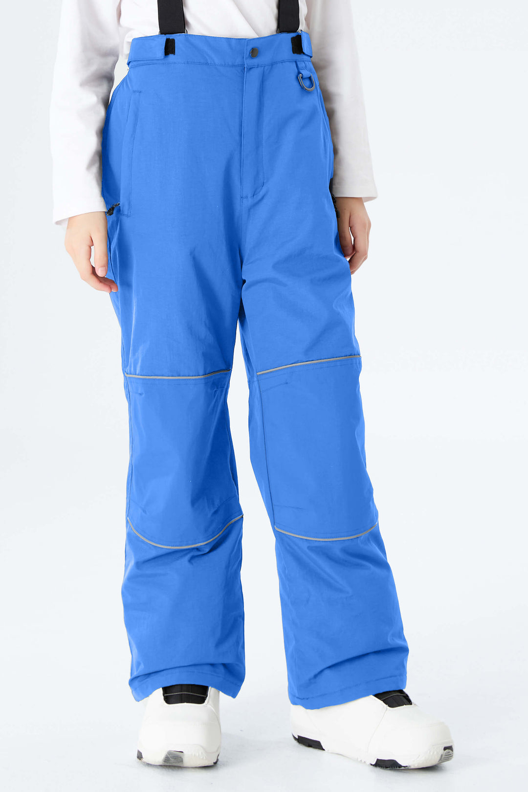 Girls' Black Reflective Piping Insulated Snow Pants