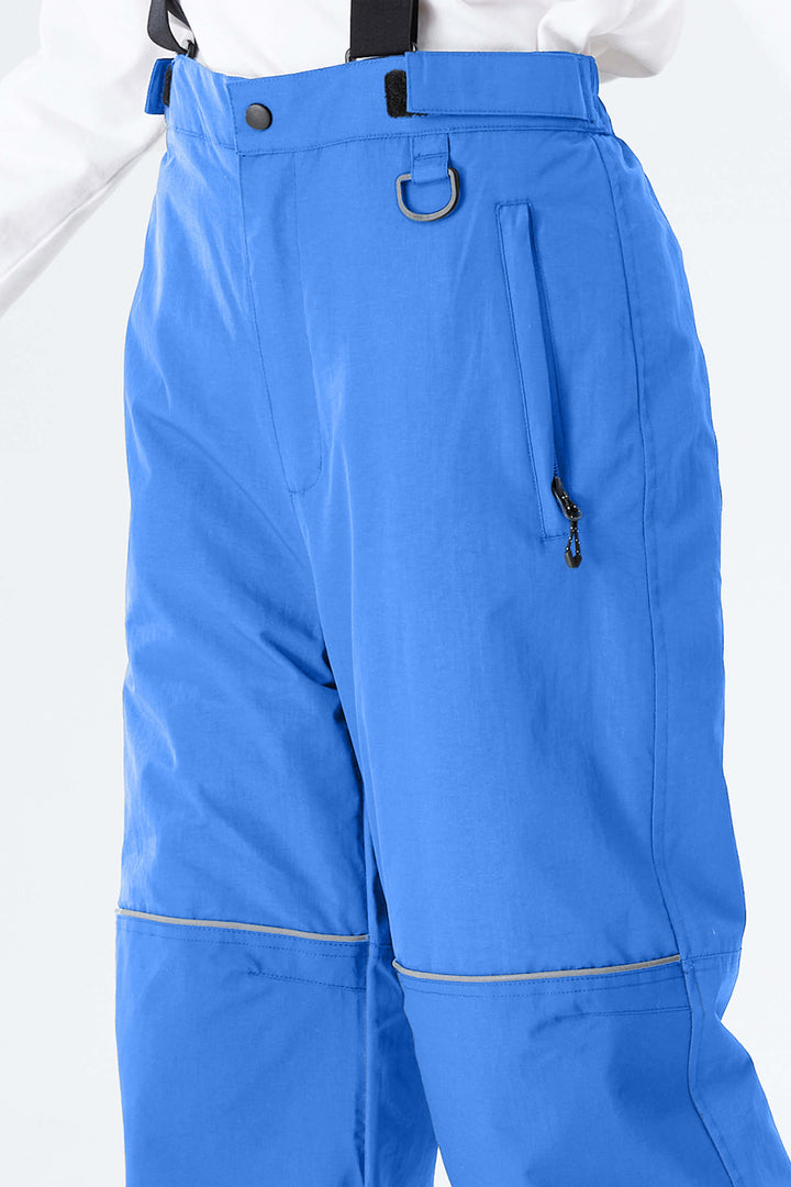 Girls' Bright Blue Reflective Piping Insulated Snow Pants