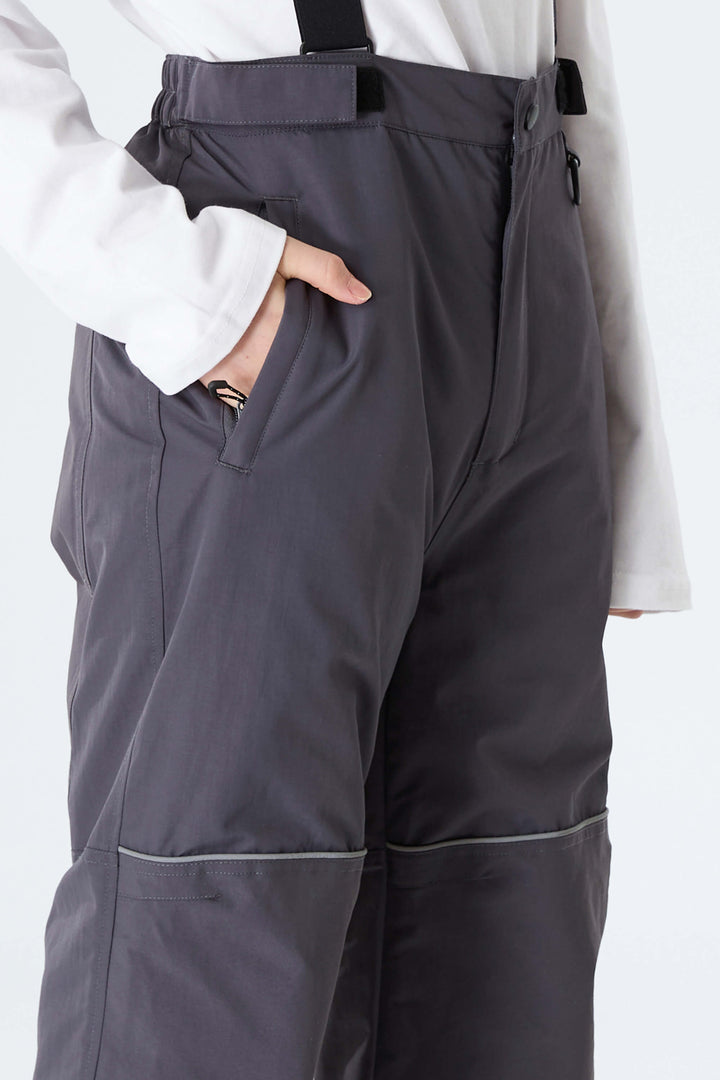 Boys' Off White Reflective Piping Insulated Snow Pants