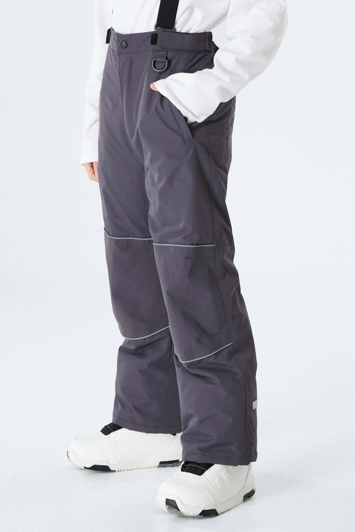 Boys' Off White Reflective Piping Insulated Snow Pants