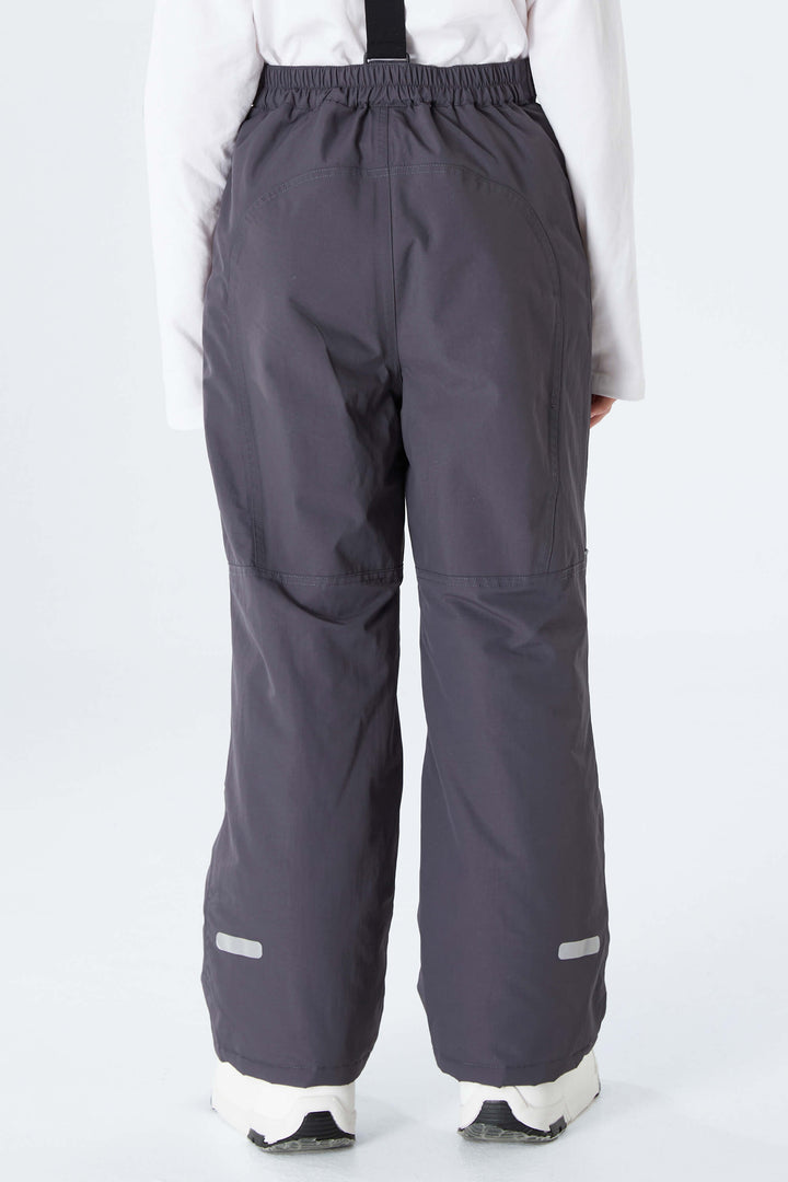 Boys' Off White Reflective Piping Insulated Snow Pants