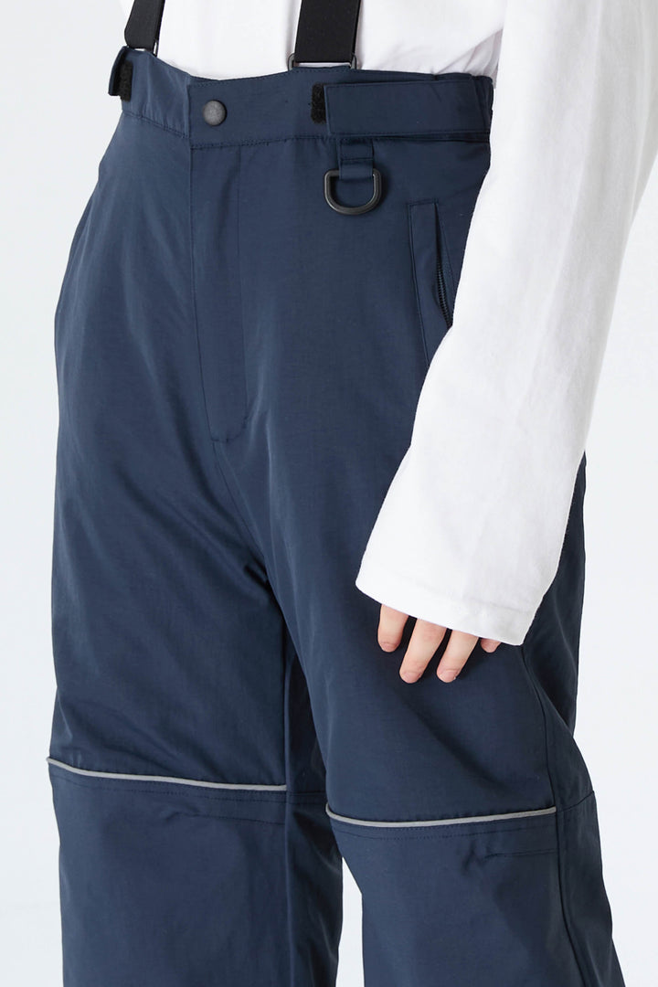 Boys' Off White Reflective Piping Insulated Snow Pants