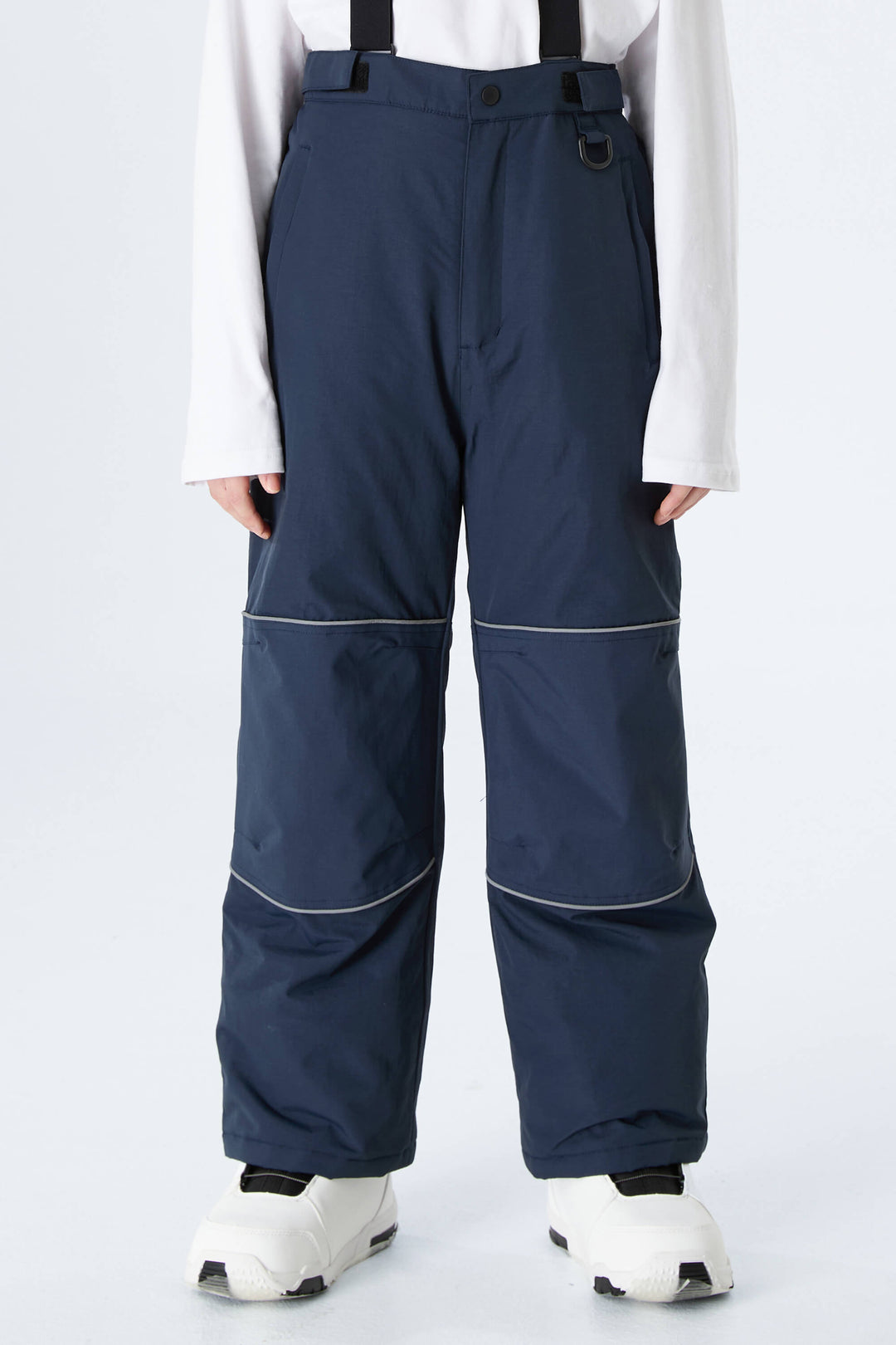 Boys' Off White Reflective Piping Insulated Snow Pants