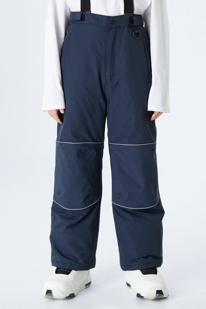 Boys' Off White Reflective Piping Insulated Snow Pants