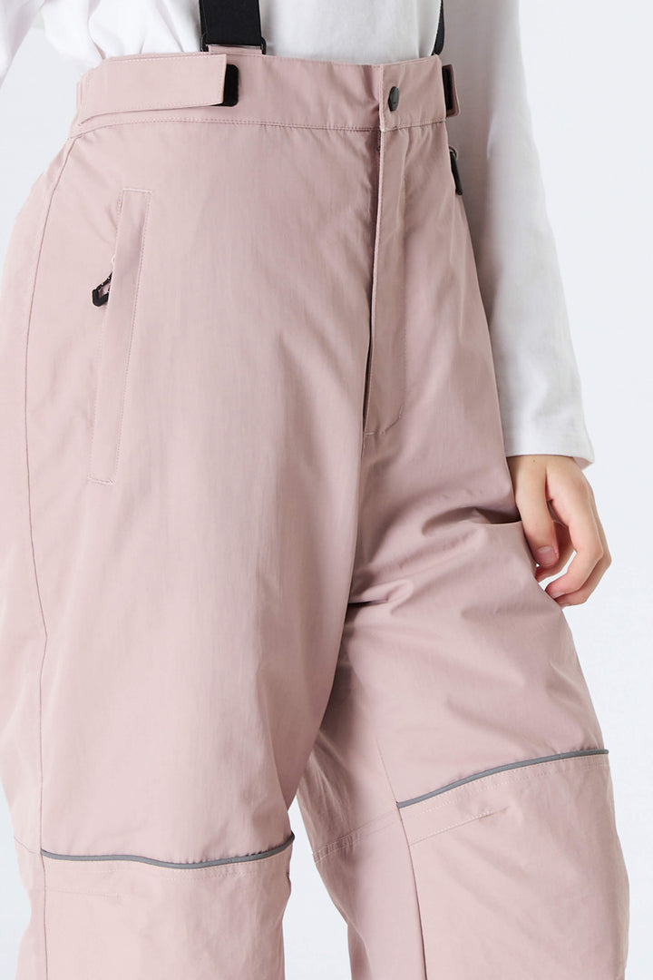 Girls' Pink Reflective Piping Insulated Snow Pants