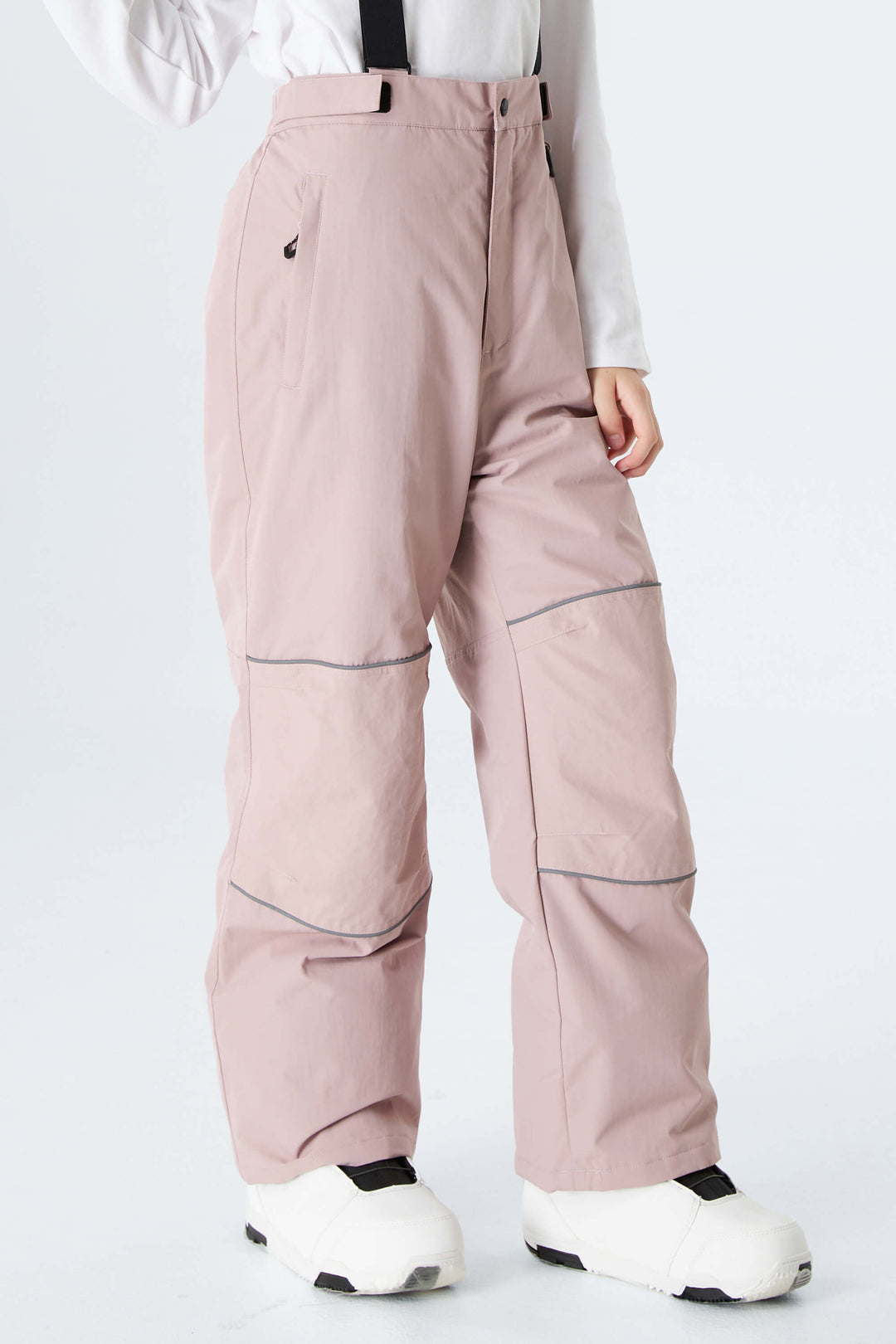 Girls' Bright Blue Reflective Piping Insulated Snow Pants