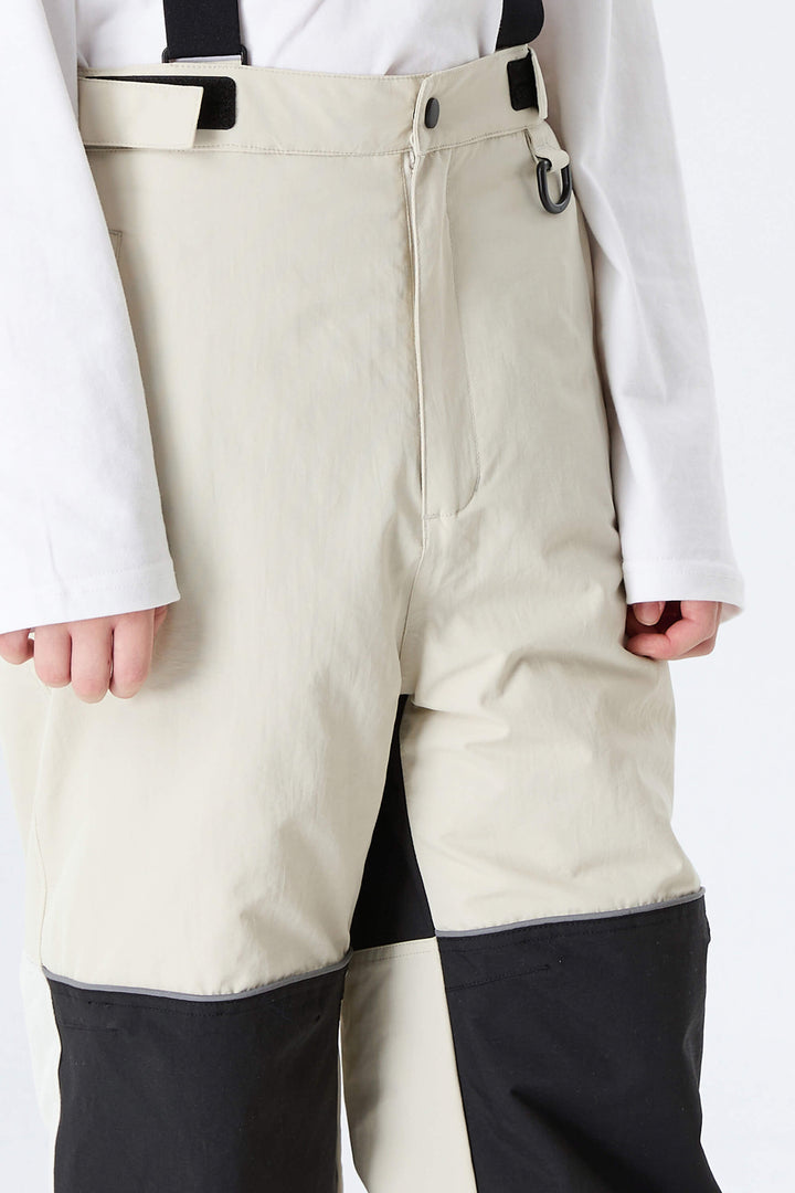 Boys' Off White Color-Block Reflective Insulated Snow Pants