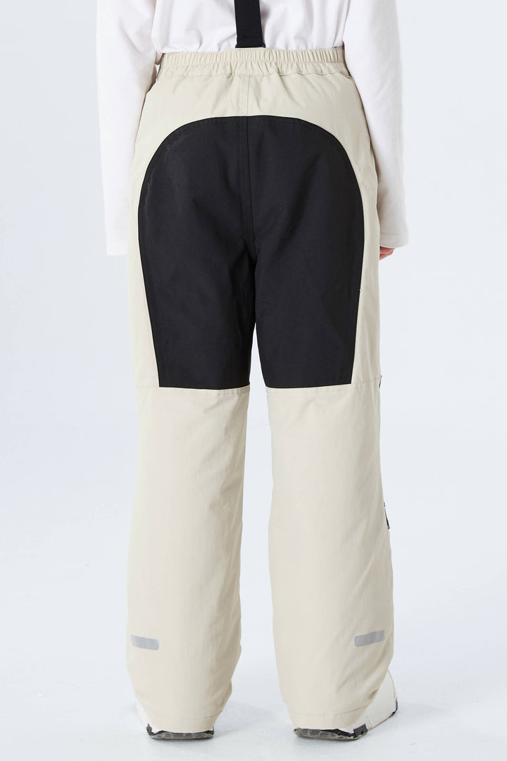 Boys' Off White Color-Block Reflective Insulated Snow Pants