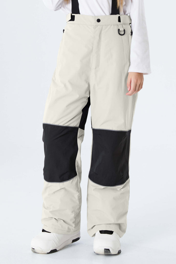 Girls' Black Reflective Insulated Snow Pants