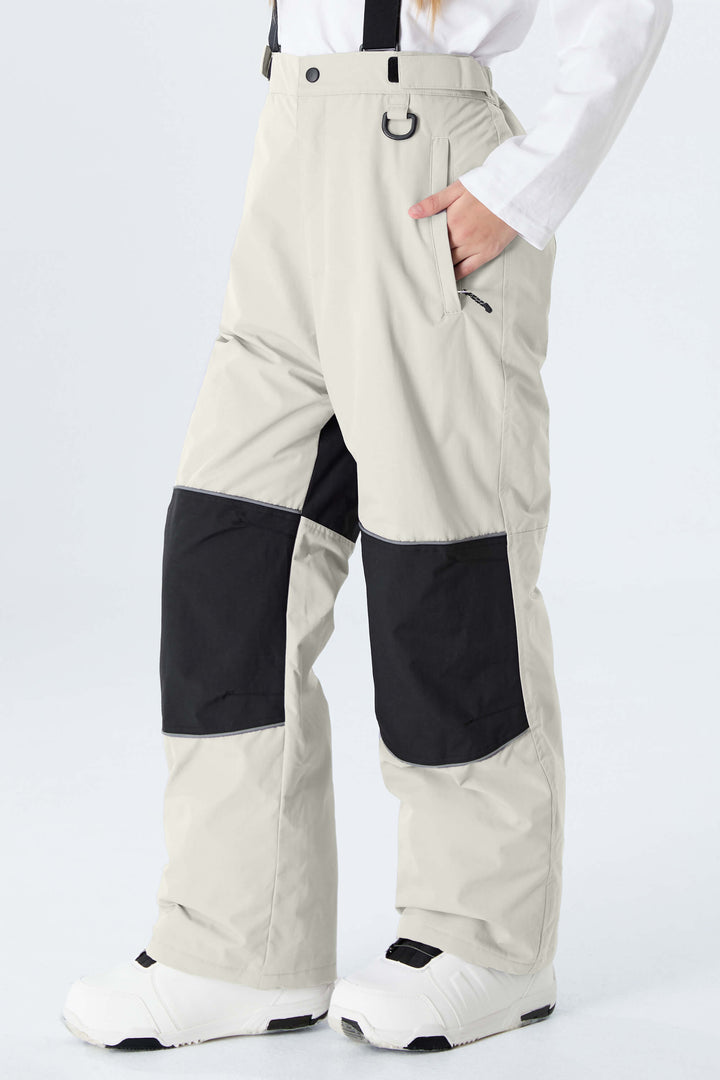 Girls' Black Reflective Insulated Snow Pants