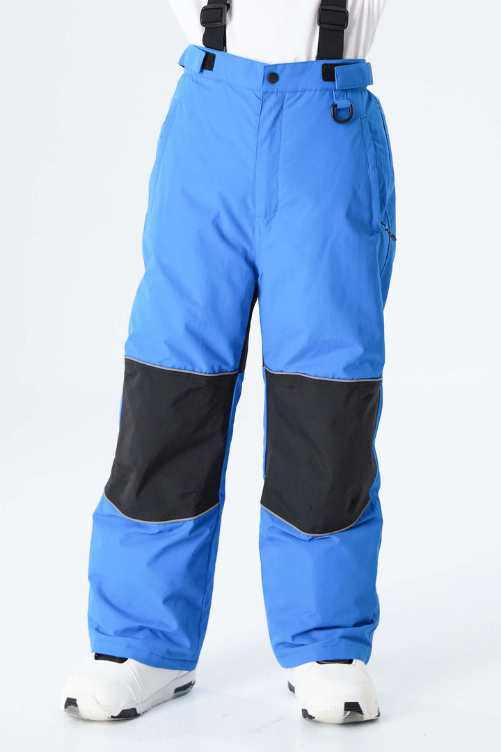Boys' Gray Color-Block Reflective Insulated Snow Pants