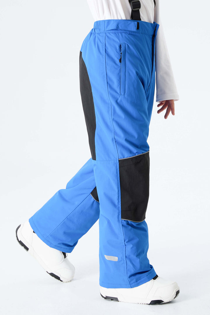 Boys' Bright Blue Color-Block Reflective Insulated Snow Pants