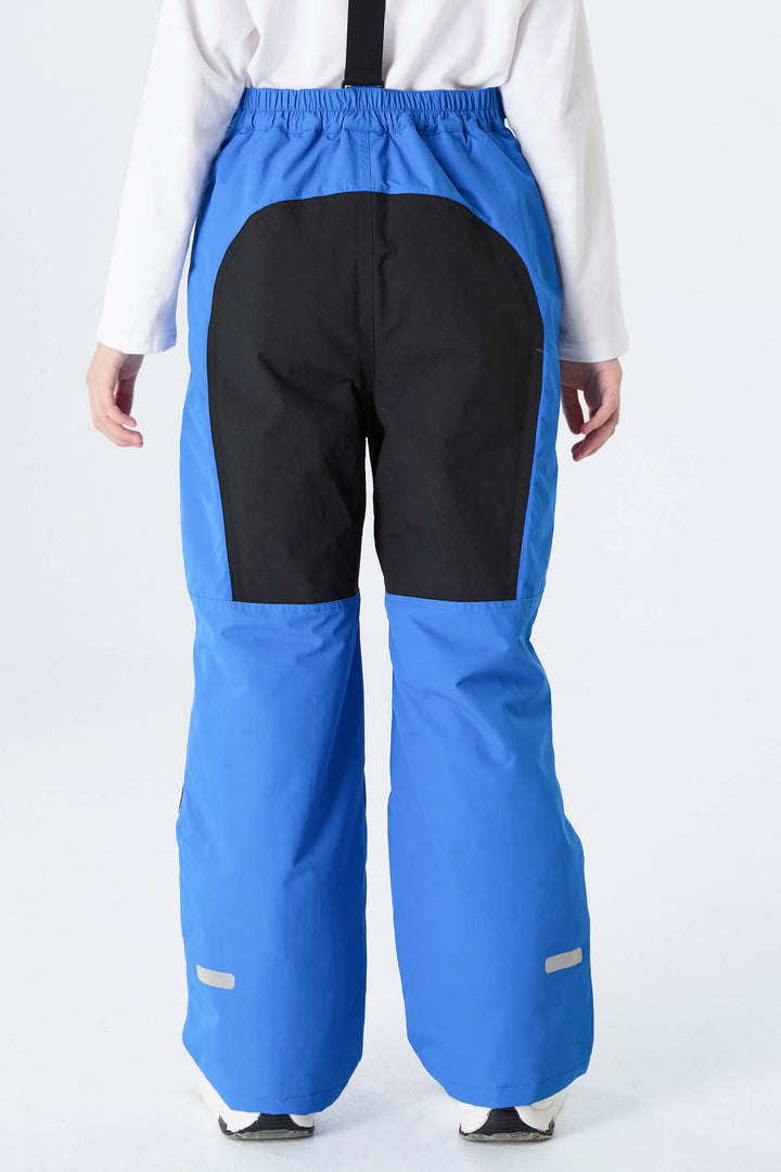 Girls' Bright Blue Color-Block Reflective Insulated Snow Pants