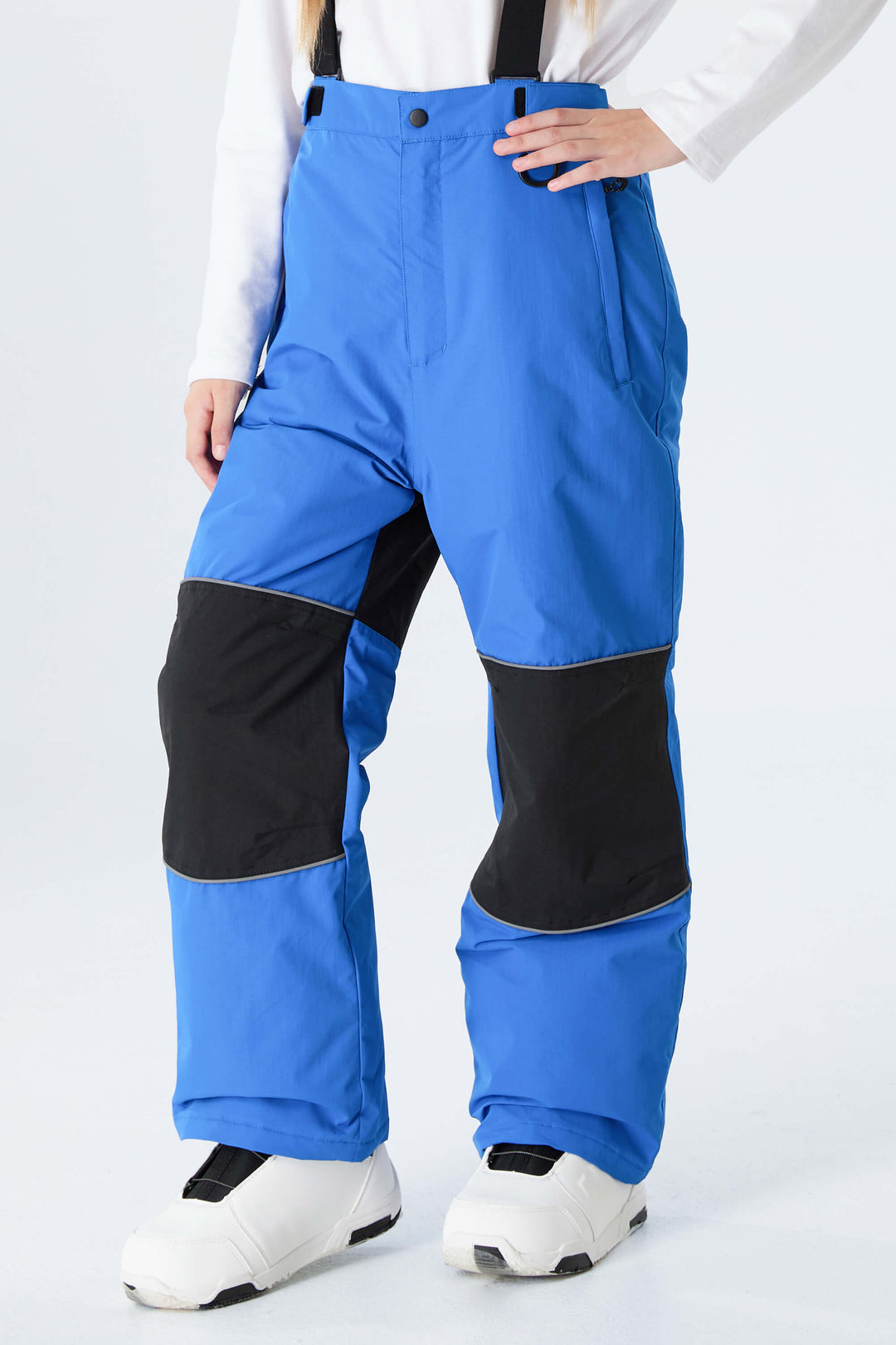 Girls' Bright Blue Color-Block Reflective Insulated Snow Pants