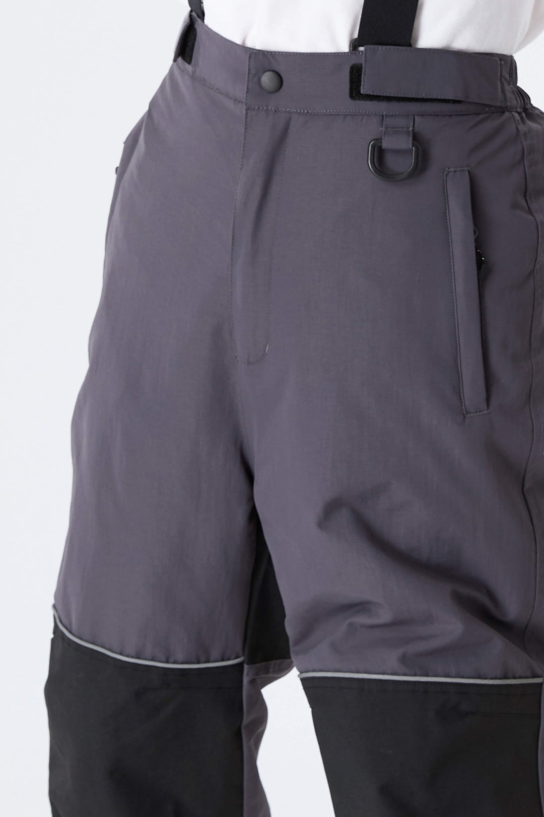 Boys' Gray Color-Block Reflective Insulated Snow Pants