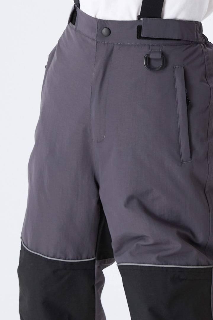 Boys' Gray Color-Block Reflective Insulated Snow Pants
