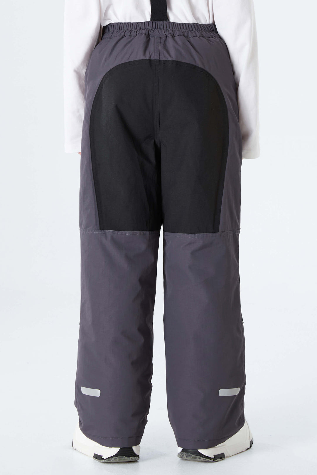 Boys' Gray Color-Block Reflective Insulated Snow Pants