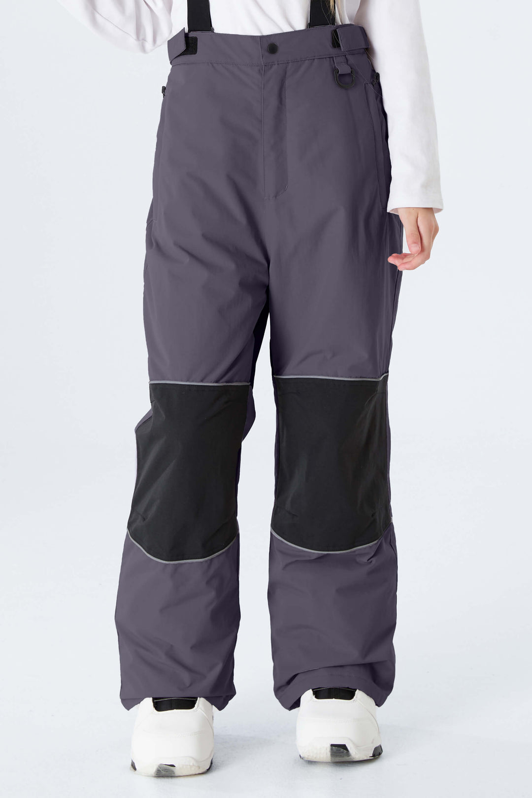Girls' Black Reflective Insulated Snow Pants