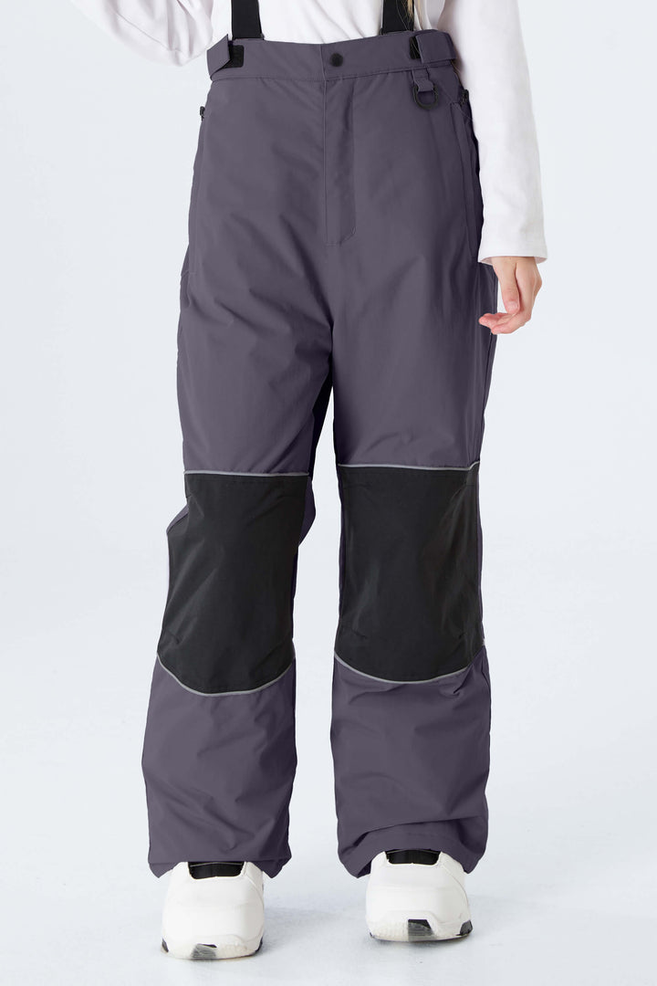Girls' Black Reflective Insulated Snow Pants