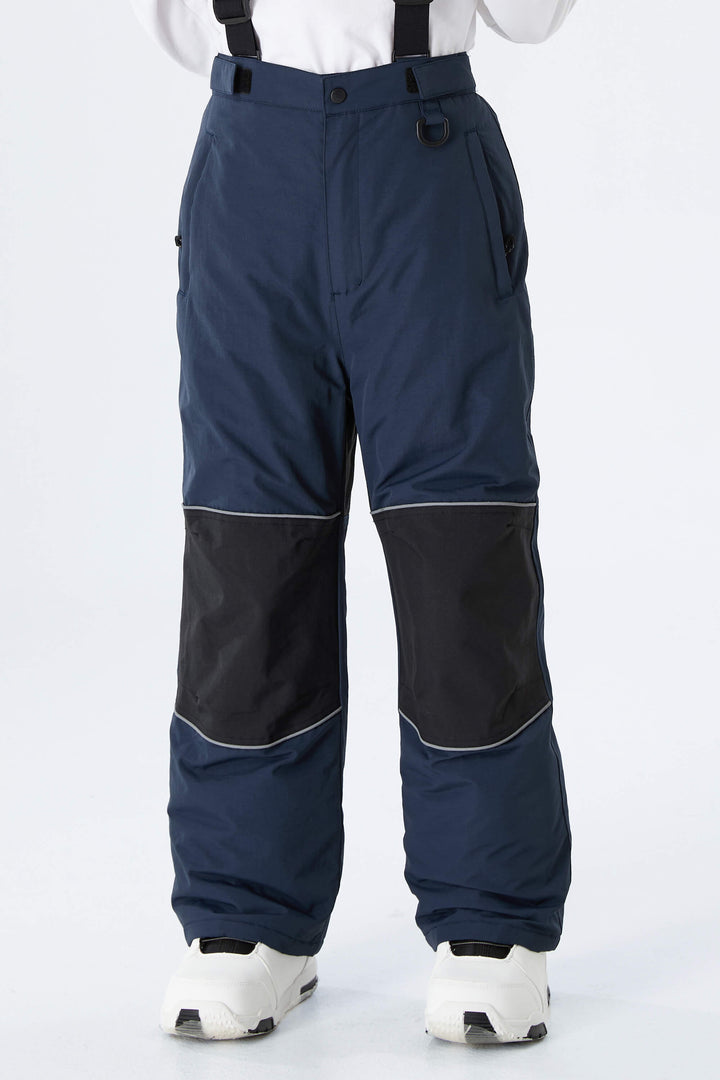 Boys' Gray Color-Block Reflective Insulated Snow Pants