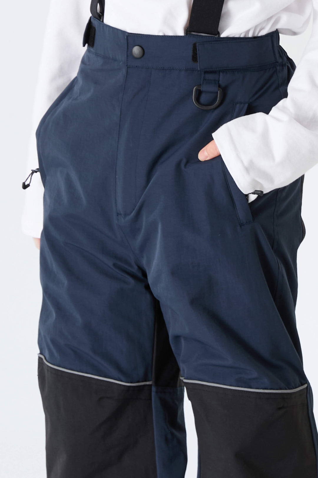 Boys' Navy Blue Color-Block Reflective Insulated Snow Pants